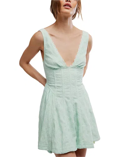Free People Can't Help It Eyelet Embroidered Minidress In Green