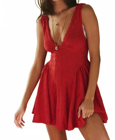 Free People Can't Help It Mini Dress In High Risk Red In Multi