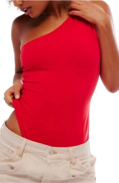 Free People Can't Stop Me One-shoulder Bodysuit In Red