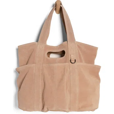 Free People Caravan Suede Tote In Sand