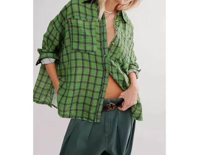 Free People Cardiff Plaid Top In Green