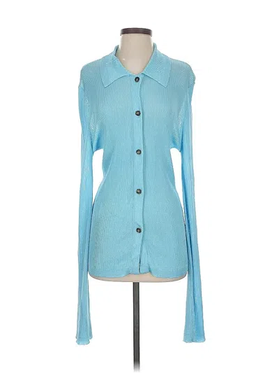 Pre-owned Free People Cardigan Sweater In Blue