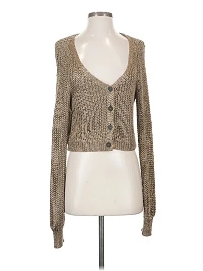Pre-owned Free People Cardigan Sweater In Brown
