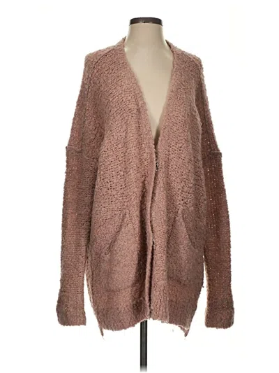 Pre-owned Free People Cardigan Sweater In Brown