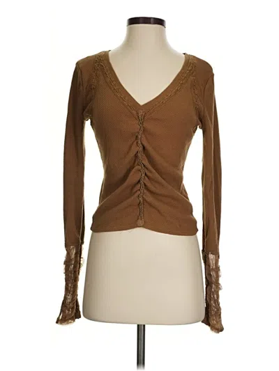Pre-owned Free People Cardigan Sweater In Brown