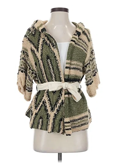 Pre-owned Free People Cardigan Sweater In Green