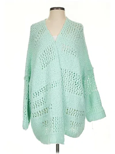 Pre-owned Free People Cardigan Sweater In Green