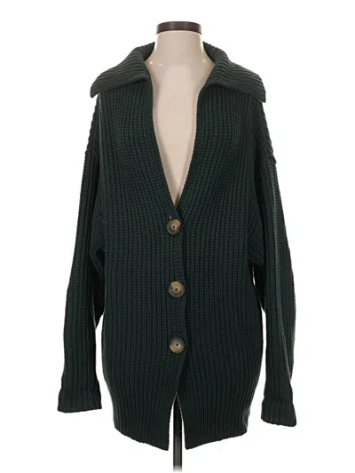 Pre-owned Free People Cardigan Sweater In Green