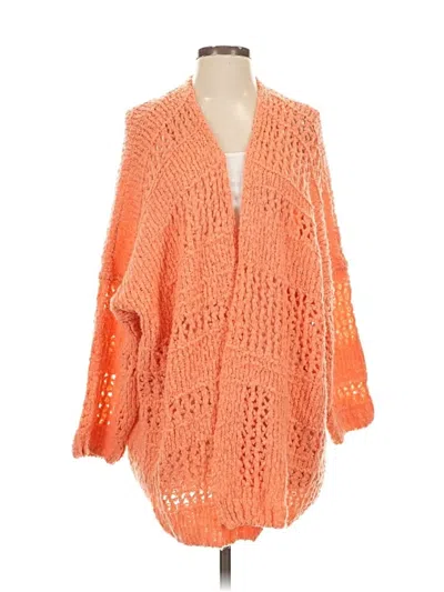 Pre-owned Free People Cardigan Sweater In Orange