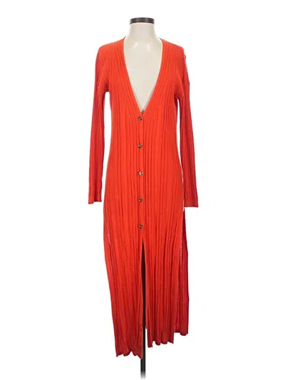 Pre-owned Free People Cardigan Sweater In Orange