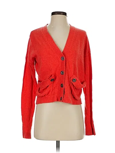 Pre-owned Free People Cardigan Sweater In Red