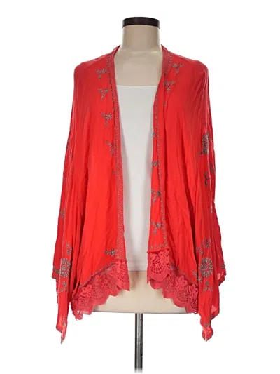 Pre-owned Free People Cardigan Sweater In Red