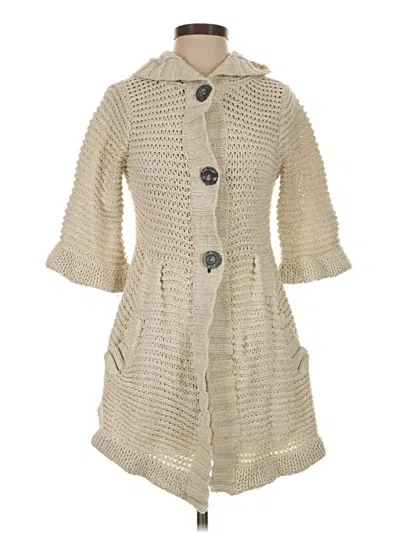 Pre-owned Free People Cardigan Sweater In Tan