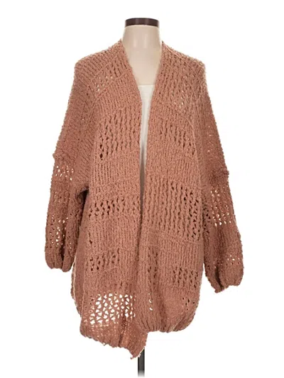 Pre-owned Free People Cardigan Sweater In Tan