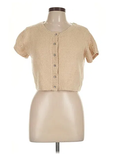 Pre-owned Free People Cardigan Sweater In Tan