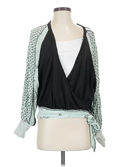 Pre-owned Free People Cardigan Sweater In Teal