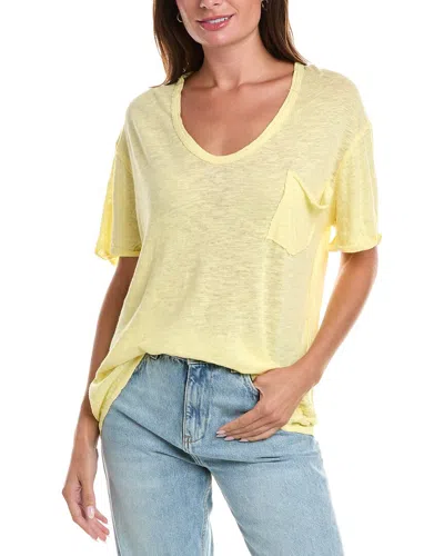 Free People Care Fp All I Need Linen-blend T-shirt In Yellow
