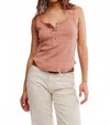Free People Care Fp Bryson Henley Tank In Tawny Birch In Pink