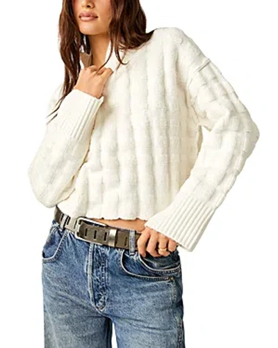Free People Care Fp Soul Searcher Mock Neck Sweater In White