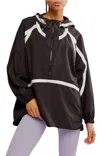 Free People Cares Like The Wind Logo Jacket In Black Logo Combo In Multi