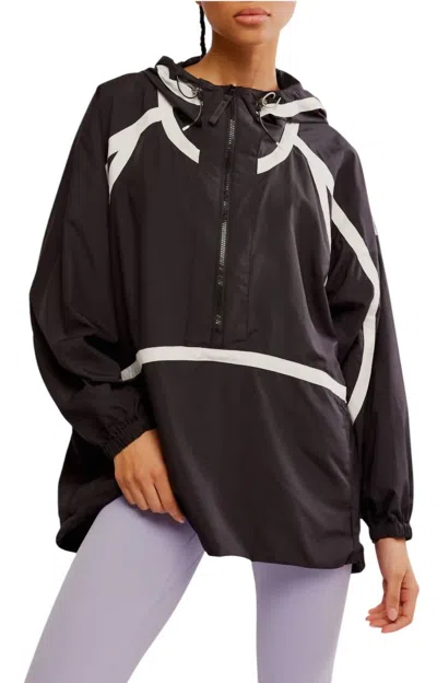 Free People Cares Like The Wind Logo Jacket In Black Logo Combo In Multi