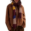 Free People Carina Swirl Colorblock Scarf In Burgundy