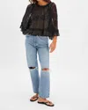 Free People Carly Embroidered Ruffle Cape Top In Multi