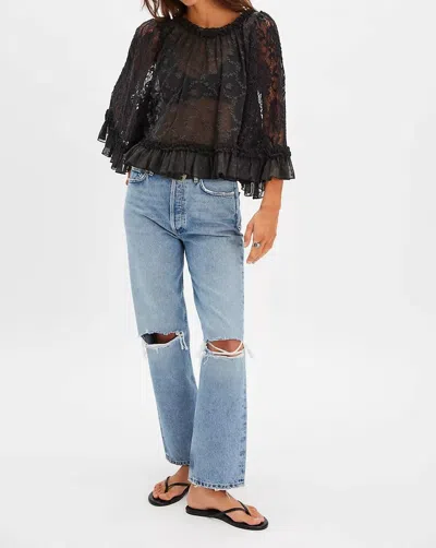 FREE PEOPLE CARLY CAPE TOP IN BITUMEN