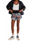 Free People Carpe Diem Printed Shorts In Tuxedo Floral In Multi