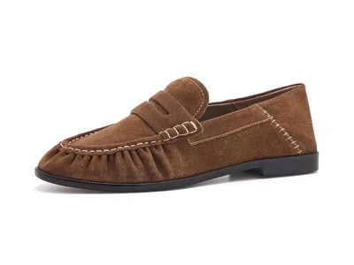 Free People Carry-on Loafers Women's Slippers Tobacco Oiled Suede: Eu 41 (us Women's 11) M In Brown