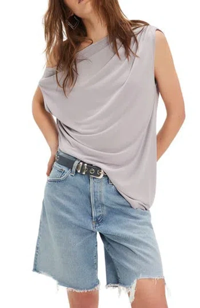 Free People Cascadia One-shoulder Tunic Top In Raindrops
