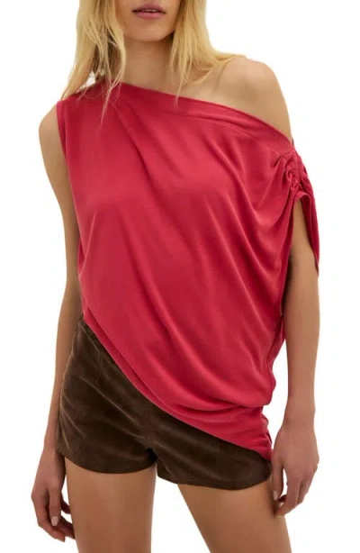 Free People Cascadia One-shoulder Tunic Top In Red