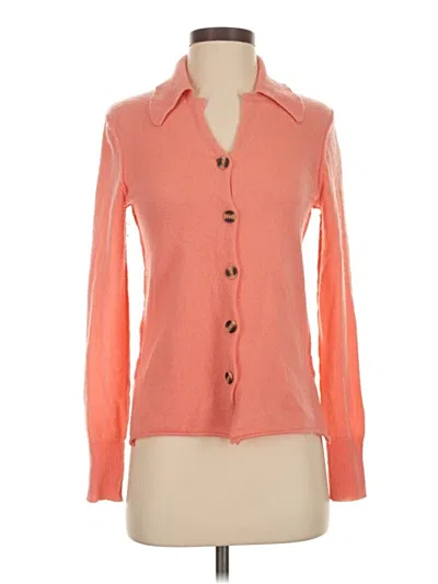 Pre-owned Free People Cashmere Cardigan Sweater In Orange