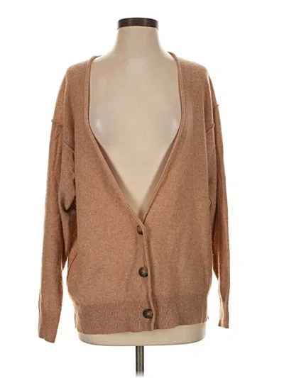 Pre-owned Free People Cashmere Cardigan Sweater In Tan