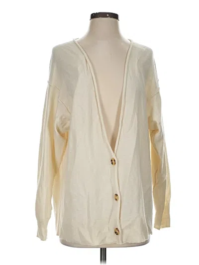 Pre-owned Free People Cashmere Cardigan Sweater In White