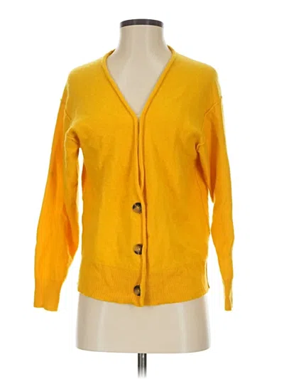Pre-owned Free People Cashmere Cardigan Sweater In Yellow