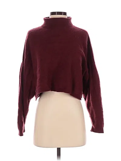 Pre-owned Free People Cashmere Pullover Sweater In Burgundy