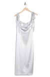 Free People Casino Got Glam Tie Strap Satin Midi Dress In Silver
