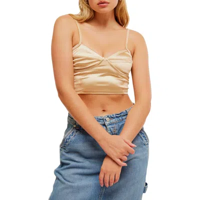 Free People Casino Royal Underwire Satin Bra Top In Latte Casino