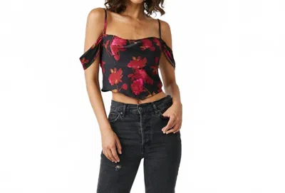 Free People Cassandra Printed Blouse In Black Combo In Multi