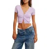 Free People Cassie Crop Cardigan In Veiled Pink