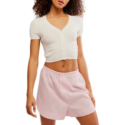Free People Cassie Crop Cardigan In White