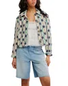 Free People Cassie Mod Stripe Eyelet Cotton Jacket In Multi