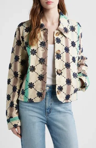 FREE PEOPLE FREE PEOPLE CASSIE MOD STRIPE EYELET COTTON JACKET