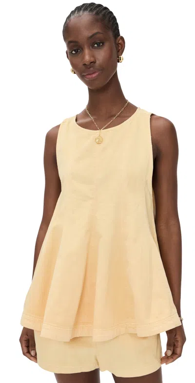 Free People Cassius Denim Matching Set Apricot Gelato In Orange