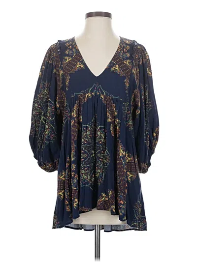 Pre-owned Free People Casual Dress In Blue