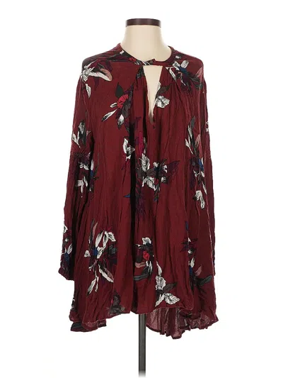 Pre-owned Free People Casual Dress In Burgundy