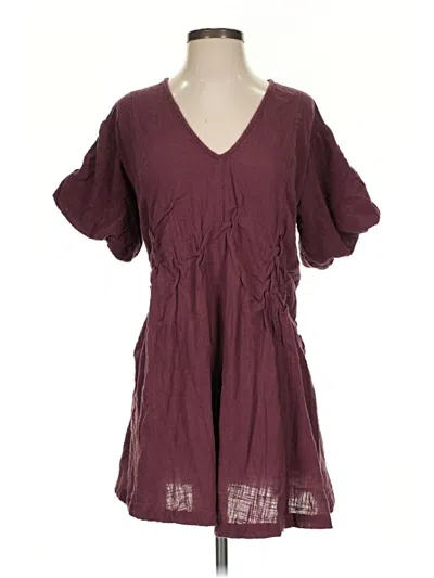 Pre-owned Free People Casual Dress In Burgundy