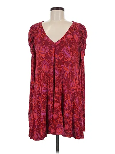 Pre-owned Free People Casual Dress In Burgundy