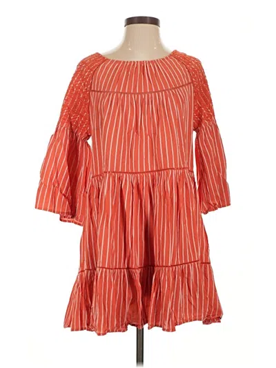 Pre-owned Free People Casual Dress In Orange